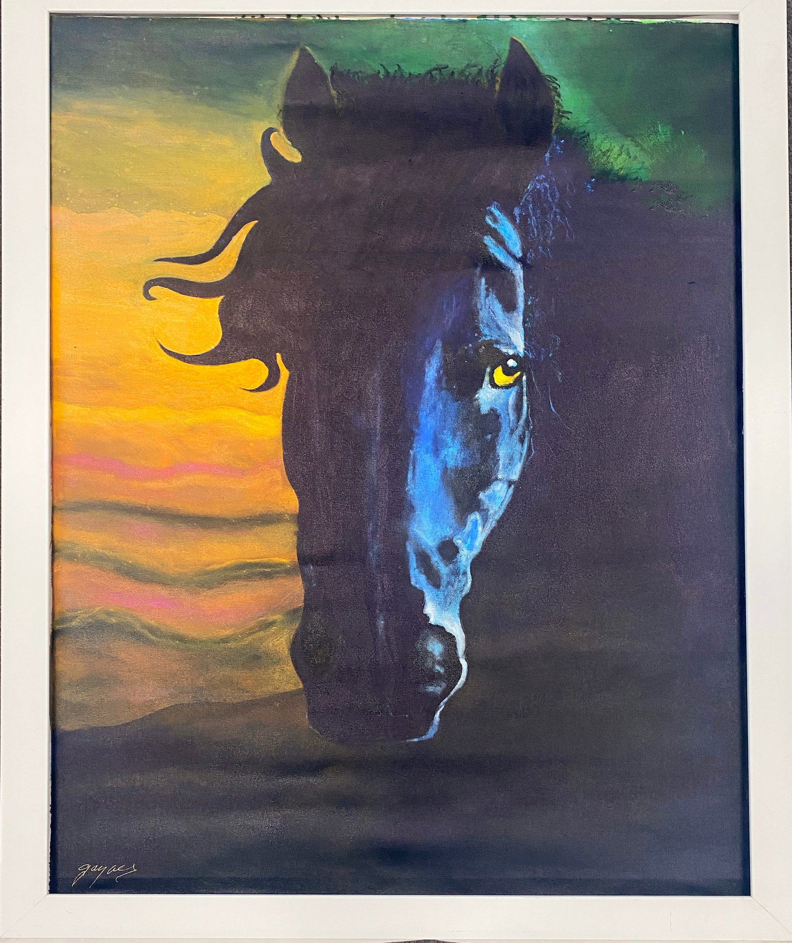 Gaylord Soli (American 1939) Original Mixed Media Painting on canvas: Gaylord Soli (American 1939) Original Mixed Media Painting on canvas. Approx 40x30 inches image size. Hand signed by the artist. Custom framed and includes certificate from the artist. Art Artwork Art