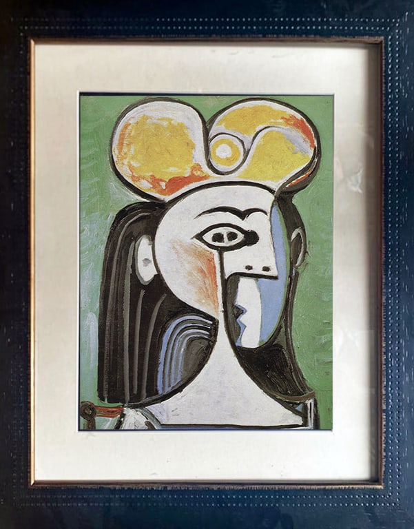 Pablo Picasso (Spanish 1881-1973) color plate lithograph: Pablo Picasso (Spanish 1881-1973) color plate lithograph Approx 24x20 inches custom framed and includes documentation. Art Artwork Artist.