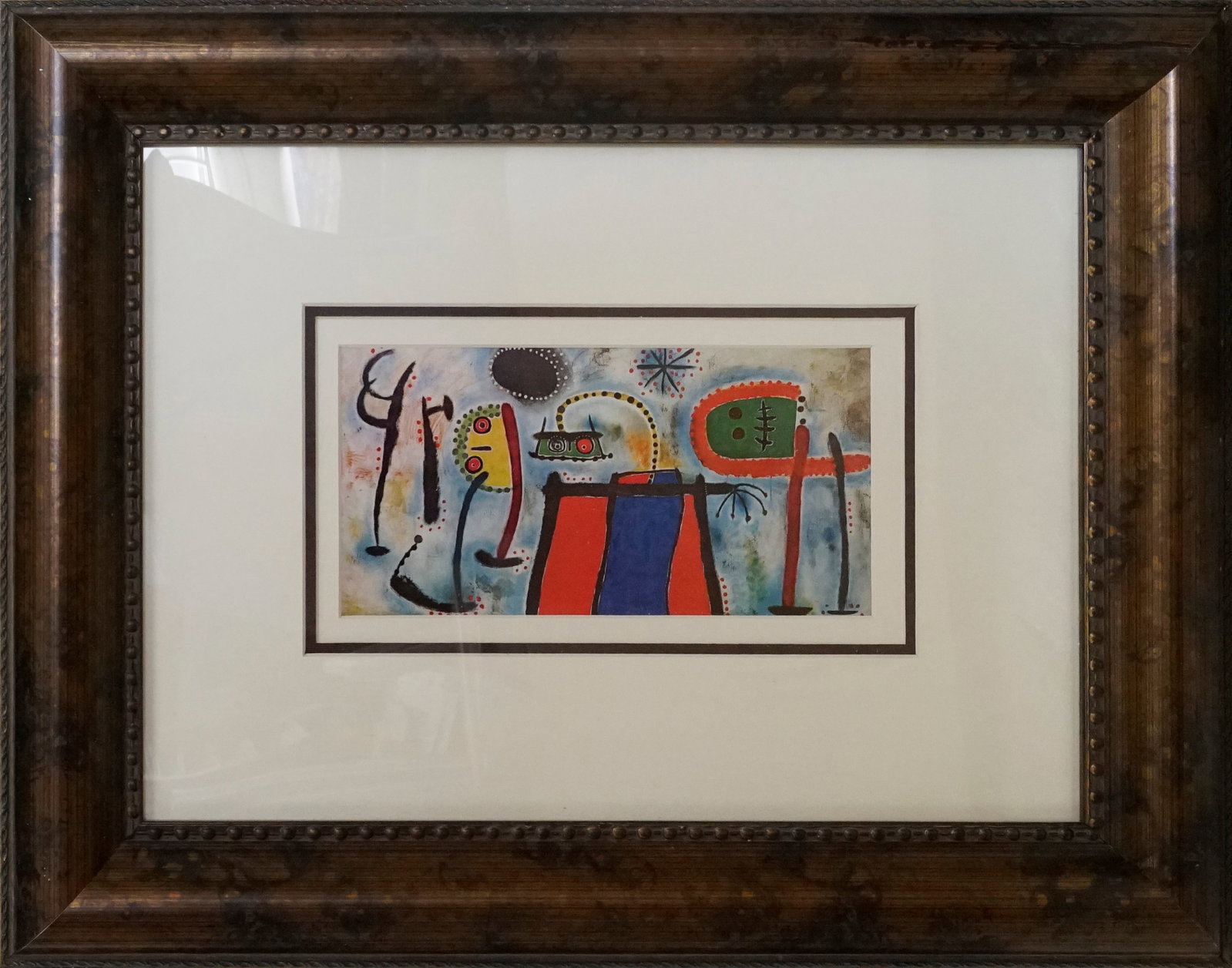 Joan Miro (Spanish 1893-1983) color Plate Lithograph from 1964: Joan Miro (Spanish 1893-1983) color Plate Lithograph from 1964Joan Miro color Plate Lithograph from 1964. Approx. 24x20 inches. Professionally framed. Includes certificate. Art Artwork Artist.