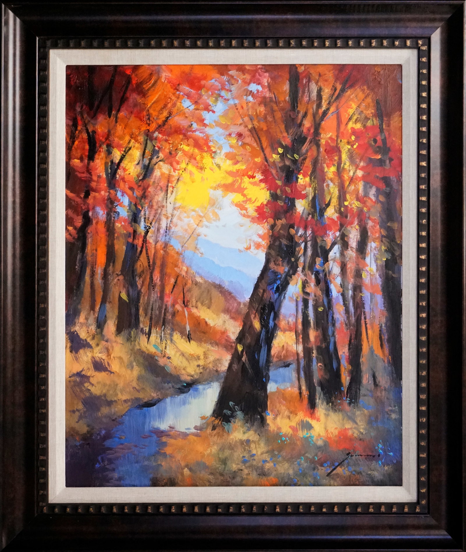 Michael Schofield (American 1947) Original Mixed Media Painting on canvas Landscape: Michael Schofield (American 1947) Original Mixed Media Painting on canvas. Hand signed by the artist. Custom framed and includes certificate. Approx 30x24 inches image size. This work was purchased di