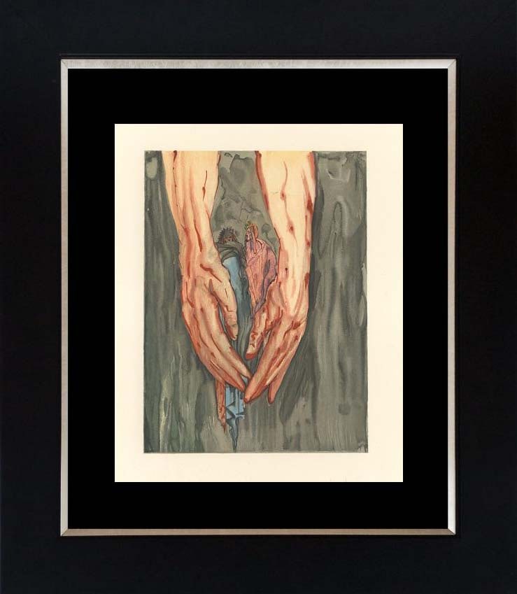 Salvador Dali (Spanish 1904-1989) Divine Comedy Wood Block from 1964: Salvador Dali (Spanish 1904-1989) Original Wood Block. Approx 20x24 inches. Professionally framed. Includes certificate of authenticity. Art Artwork Artist.