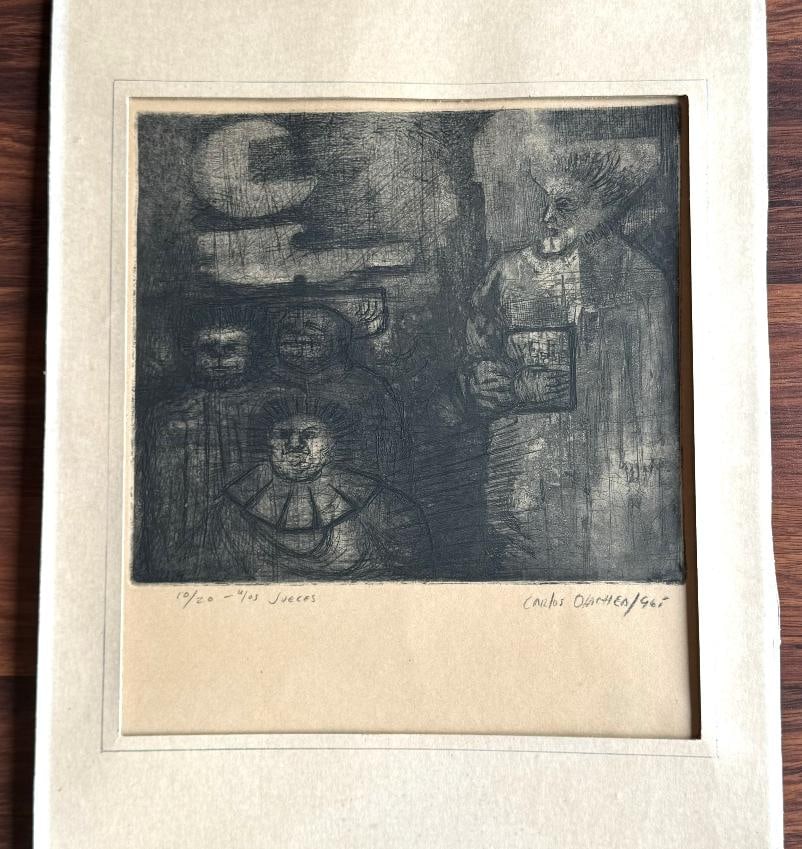 Carlos Olachea 1965 LITHOGRAPHY (1940-1986) Los jueces 1965 Hand signed and numbered 10/20.: LITHOGRAPHY OLACHEA CARLOS 1940-1986 Los jueces 1965Hand signed and numbered 10/20. Carlos Olachea 1965Excellent conditions.Measurements unframed: 28.5x25cmMeasurements with the frame: 52x36cmSent unf