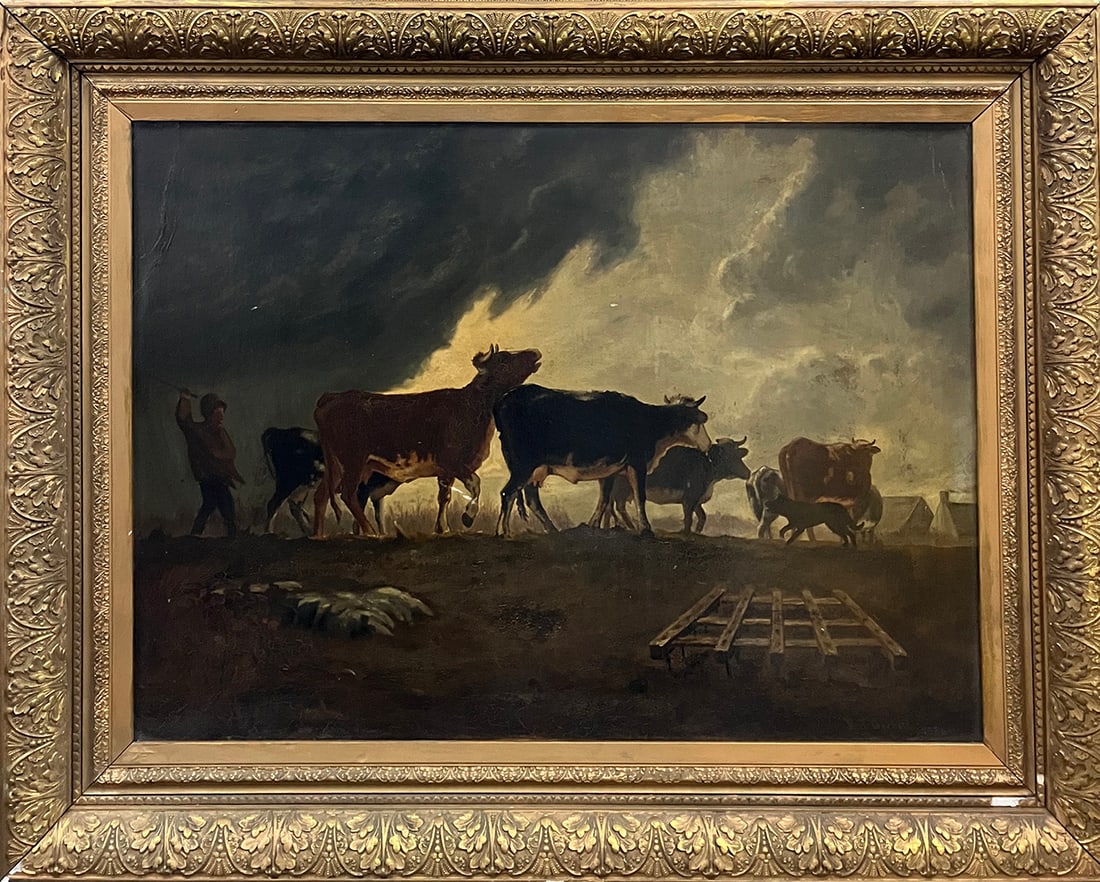 E.J. Garbell from 1886 oil painting on canvas Hand signed by the artist. Hand signed E.J. Garbell: E.J. Garbell from 1886 oil painting on canvas. Hand signed by the artist. Hand signed. 42x34 inches. Framed 37x28 image size inches one of a kind original Art Artwork Artist.