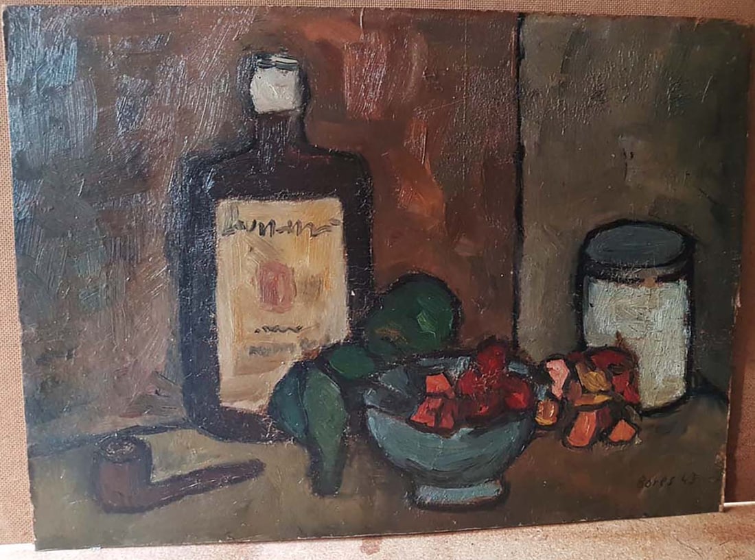 Francisco Bores (1898-1972) Original oil: Francisco Bores (1898-1972). Original oil. SIGNED: BORES 43TECHNIQUE: OIL / boardDIMENSIONS: 32 CM X 44.5 CM (12 1/2 in X 17 1/2 inCONDITION: VERY GOOD Art Artwork Artist.