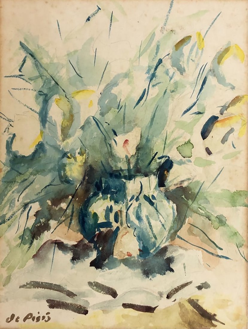 Filipo Tibertelli DE PISIS (1896-1956) Vase of Flowers Original painting on paper: Filipo Tibertelli DE PISIS (1896-1956)Title: Vase of Flowers (circa 1949)Measures: 33x25 cmSigned: the lower left corner: de PisisBiography:Filippo De Pisis (Ferrara, May 11, 1896 - Milan, April 2, 19