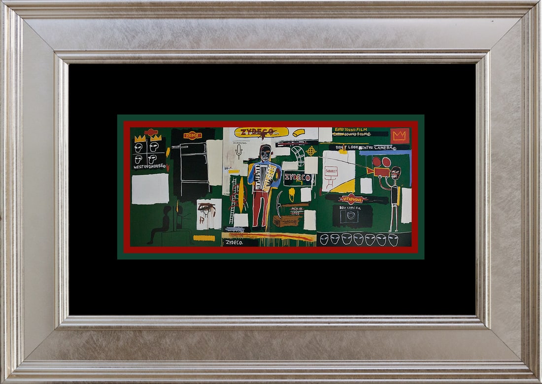 Jean-Michel Basquiat (American 1960-1988) Lithograph from 2005.: Jean-Michel Basquiat (American 1960-1988) Lithograph from 2005. Approx 20x22 inches. Includes documentation Professionally framed. Art Artwork Artist.