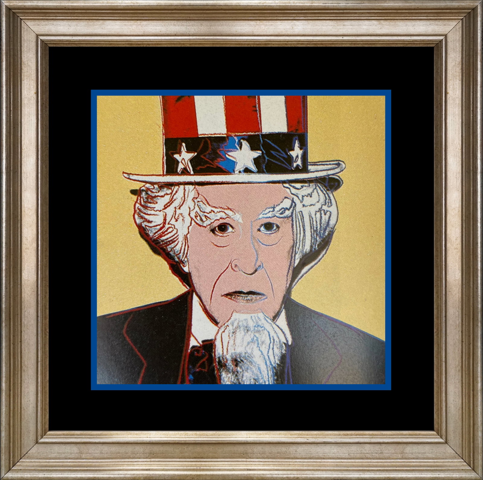 Andy Warhol (American 1928-1987) Screenprint. Uncle Sam 1981 Myths and Legends Serigraph: Andy Warhol (American 1928-1987) Andy Warhol Serigraph Screen print and Colophon with Diamond Dust. 1981. 38x38 inches Approx. This working trial proof was made outside the regular edition during the 