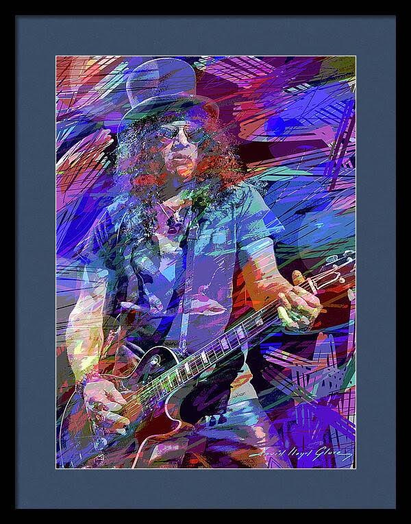David Lloyd Glover (American 1949) Slash Original Mixed Media Painting on canvas by David Lloyd: Slash Original Mixed Media Painting on canvas by David Lloyd Glover Hand signed by the artist Approx 24x18 inches image size custom framed and includes certificate. Art Artwork Artist.