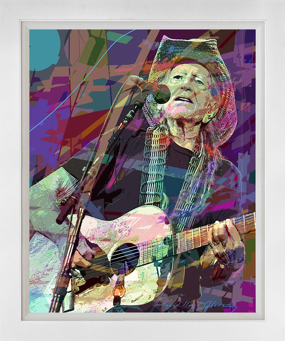 David Lloyd Glover (American 1949) Willie Nelson Original Mixed Media Painting on canvas by David (1 of 1)