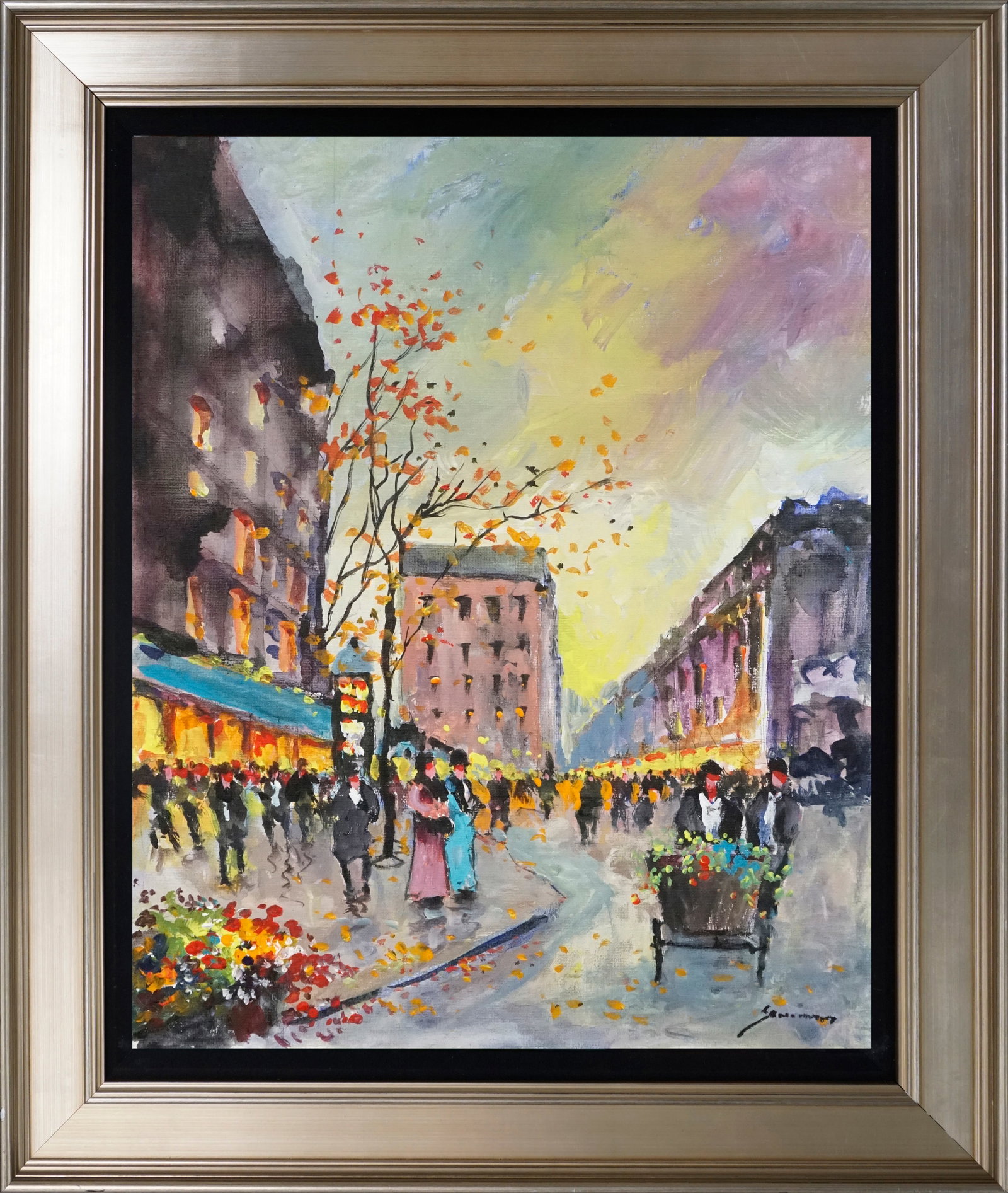Michael Schofield (American 1947) Hand Embellished Painting on canvas Paris: Michael Schofield (American 1947) Hand Embellished Painting on canvas Hand signed by the artist. Approx. 30 x 24 inches. Includes certificate Custom framed. This work was purchased directly from the a