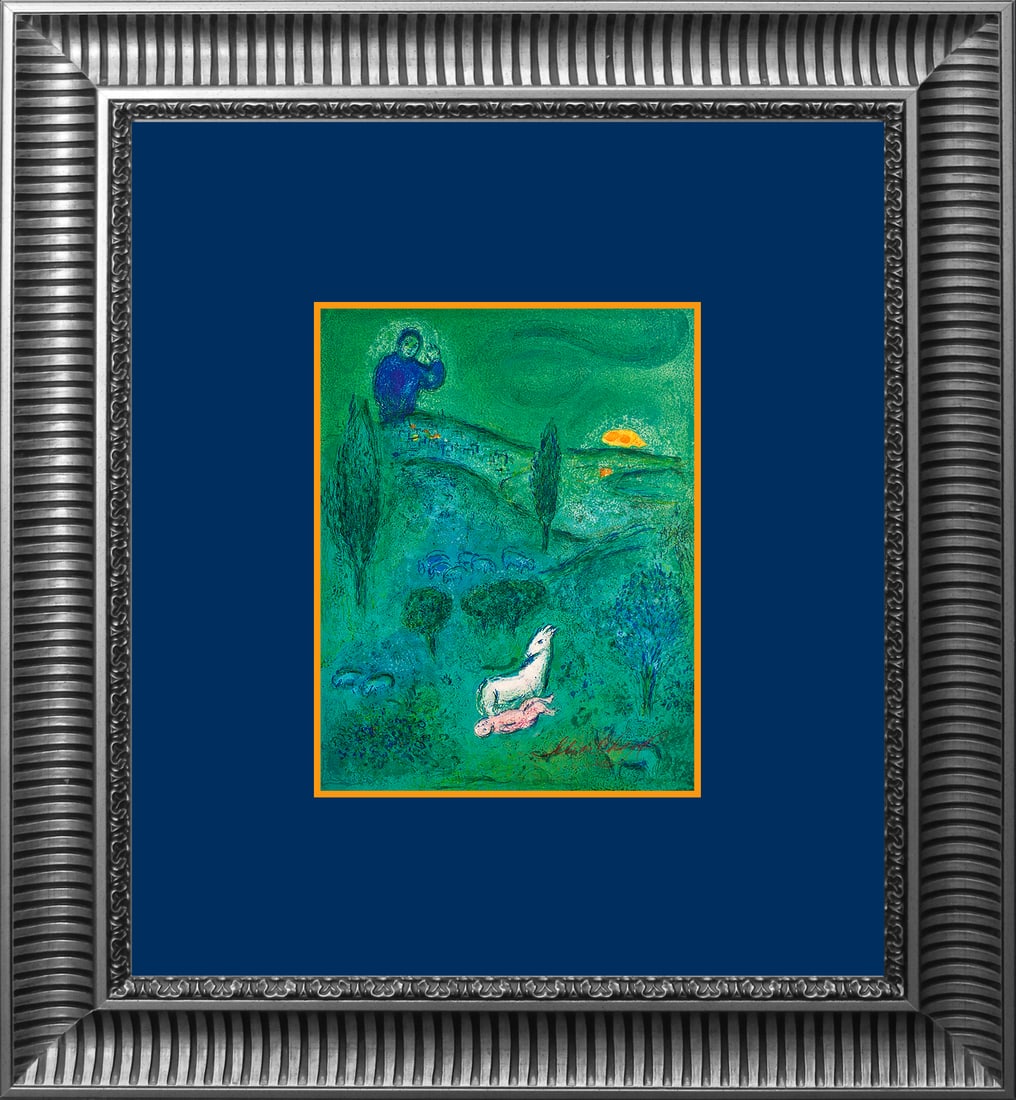 Marc Chagall (Russian-French 1887-1985) Marc Chagall Hand Signed Lithograph: Marc Chagall (Russian-French 1887-1985) Marc Chagall lithograph hand signed by the artist. Approx 20x24 inches. Professionally framed. Includes certificate of authenticity. Art Artwork Artist.