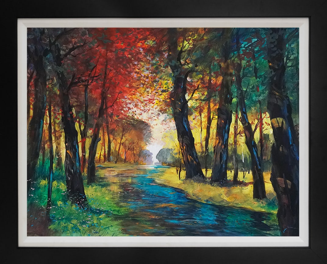 Michael Schofield (American 1947) Original painting Landscape: Original Painting on canvas Michael Schofield (American 1947) Approx 48x36 inches.Hand signed by the artist. One of a kind original. Custom framed. Includes certificate of authenticity. This work was 