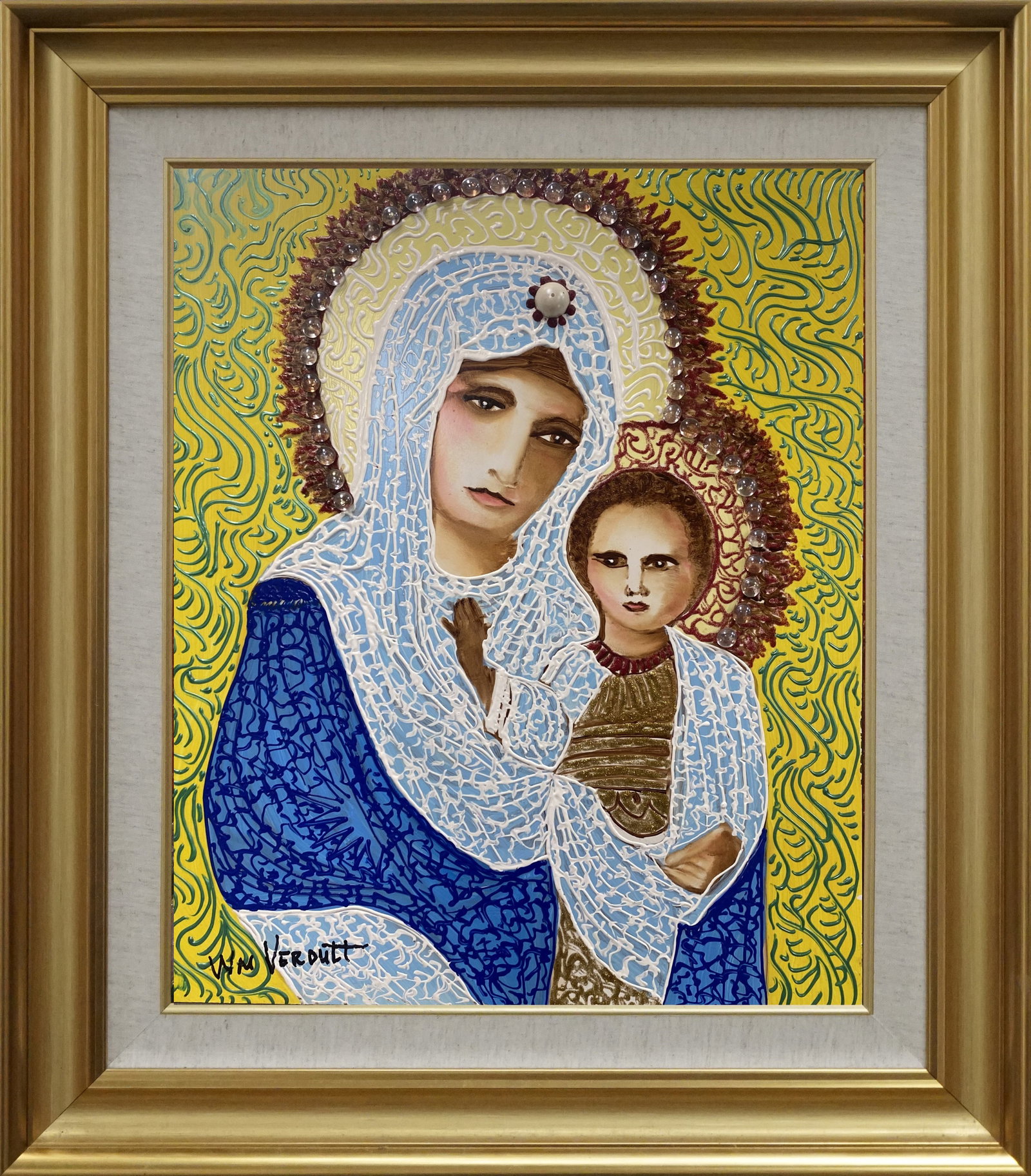 William Verdult (Dutch 1939-2016) Original Oil painting on board bejewelled (1 of 1)