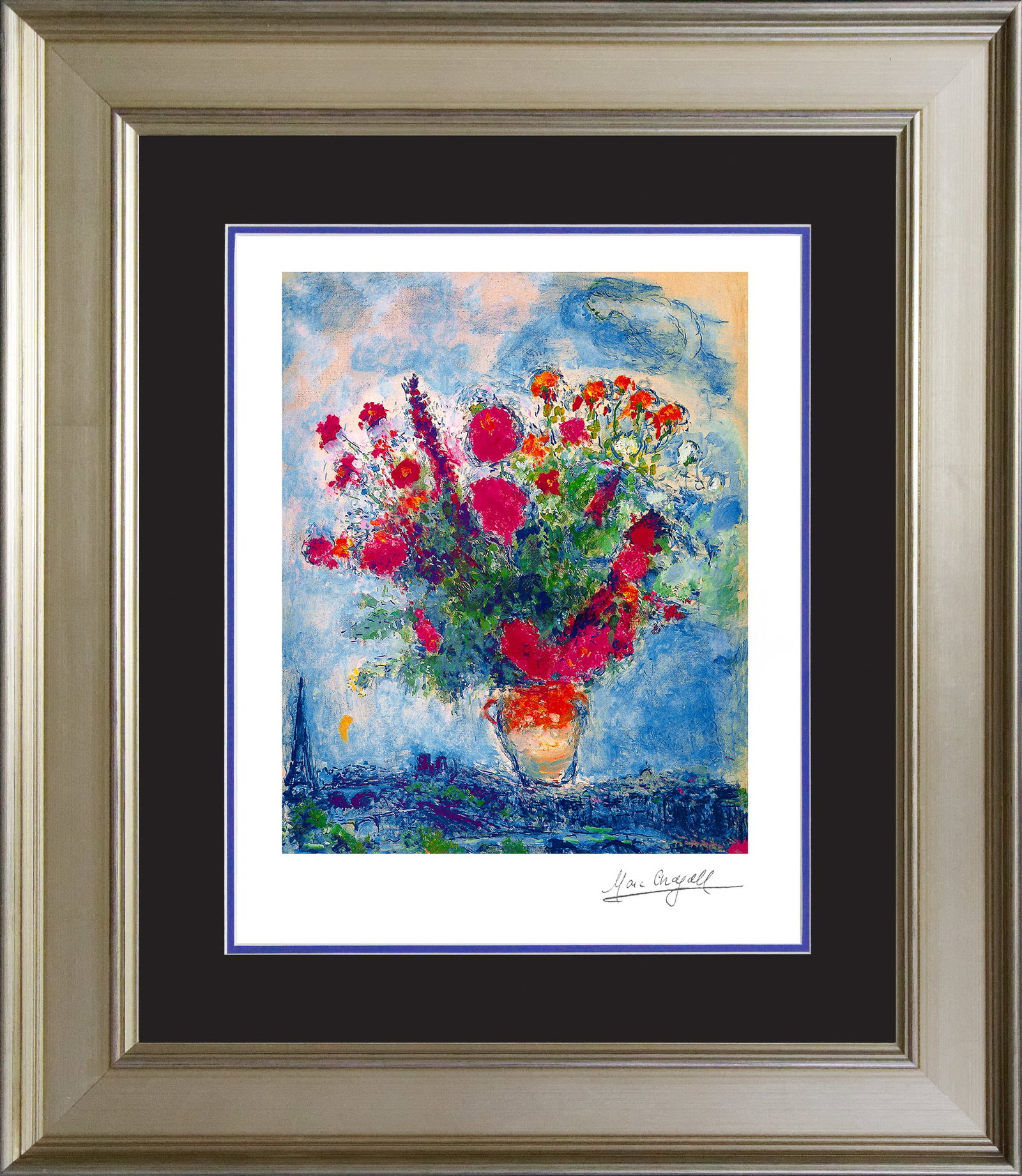 Marc Chagall (Russian-French 1887-1985) Bouquet Over the City Marc Chagall Limited Edition: Marc Chagall (Russian-French 1887-1985) Bouquet Over the City Marc Chagall Limited Editionby Marc Chagall. Limited edition lithograph on archival watercolor paper. The signature is in the plate. Certi