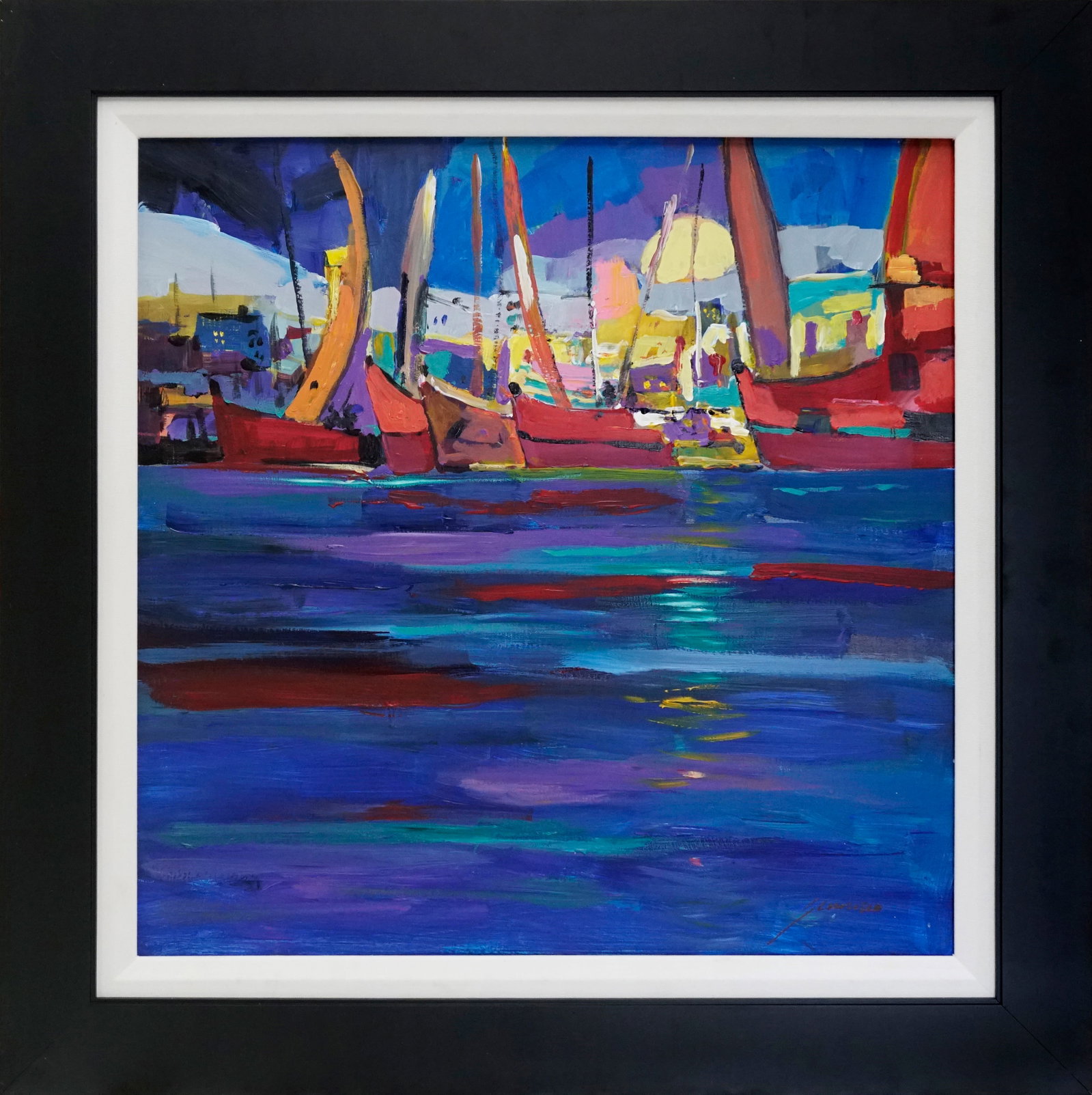 Michael Schofield (American 1947) Original painting on board by Michael Schofield: Michael Schofield (American 1947) original on board Approx 30 x 30 inches Custom framed and Includes certificate. One of a kind. Hand signed by the artist. This work was purchased directly from the ar