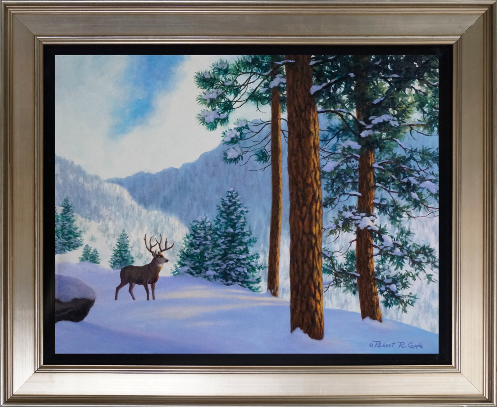 Robert Copple (American 1963) Original Mixed Media Painting on canvas: Original Mixed Media Painting on canvas by Robert Copple (American 1963) Approx image size 22 x 28 inches. One of a kind original. Hand signed by the artist. Includes certificate of authenticity. This