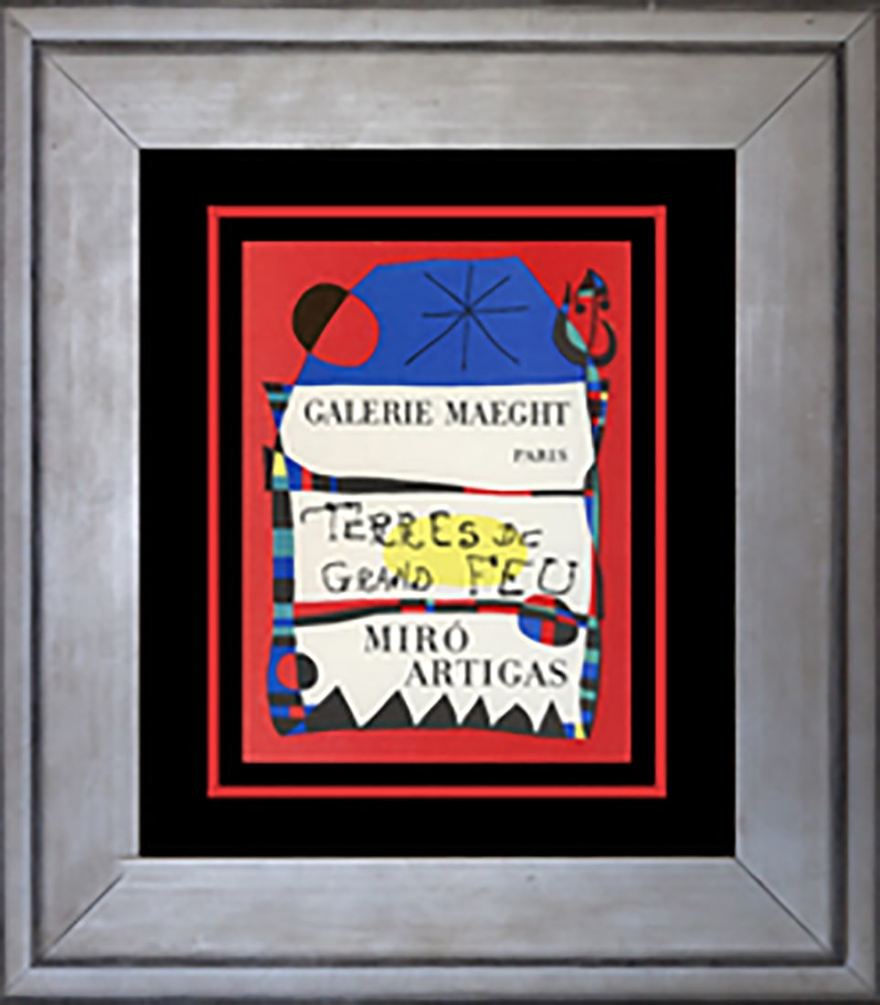 Joan Miro (Spanish 1893-1983) Lithograph after Miro: Joan Miro (Spanish 1893-1983) Color Plate Lithograph. Printed in 1968 by Mourlot Press. Custom framed Includes Certificate of Authenticity. Approx 24x20 inches. Art Artwork Artist.