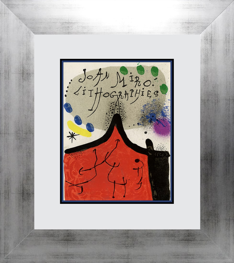 Joan Miro (Spanish 1893-1983) Lithograph from 1968: Joan Miro (Spanish 1893-1983) Color Plate Lithograph - Joan Miro Printed in 1968 by Mourlot Press. Custom framed. Includes Certificate of Authenticity. Approx 24x20 inches. Art Artwork Artist.