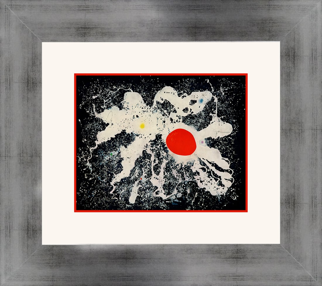 Joan Miro (Spanish 1893-1983) Lithograph from 1968: Joan Miro (Spanish 1893-1983) Color Plate Lithograph. Joan Miro Printed in 1968 by Mourlot Press. Custom framed. Includes Certificate of Authenticity. Approx 24x20 inches. Art Artwork Artist.
