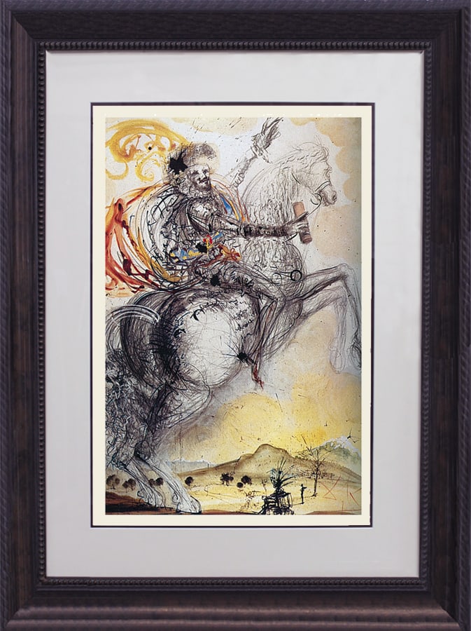 Salvador Dali (Spanish 1904-1989) El Cid Limited Edition Lithograph: Salvador Dali (Spanish 1904-1989)-Limited Edition Lithograph -El Cid. The signature is in the plate. Approx 25 x 32 inches. Includes documentation Custom framed. Art Artwork Artist.