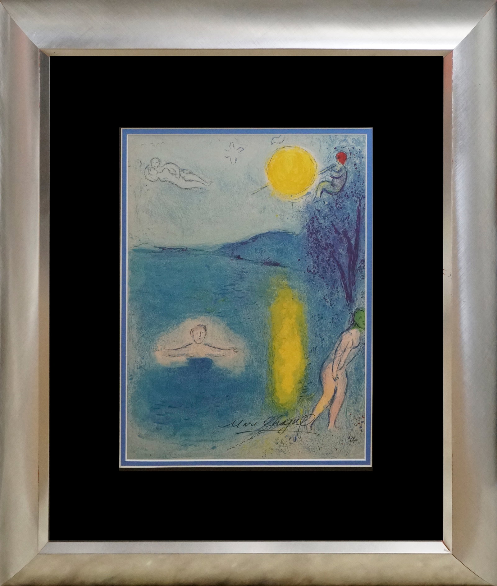 Marc Chagall (Russian-French 1887-1985 Marc Chagall Lithograph hand signed: Marc Chagall (Russian-French 1887-1985 Marc Chagall Hand signed Lithograph from 1977 Approx 24x20 inches Custom framed and includes certificate Art Artwork Artist.