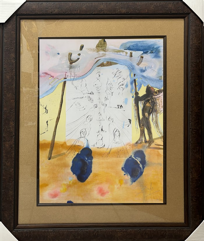 Salvador Dali (Spanish 1904-1989) Limited Edition Rare Original Intaglio Hand signed and numbered: Salvador Dali (Spanish 1904-1989) Limited Edition Rare Original Intaglio Hand signed and numbered Moses and Monotheism.Salvador Dali Limited Edition Original Intaglio Hand signed and numbered on exoti