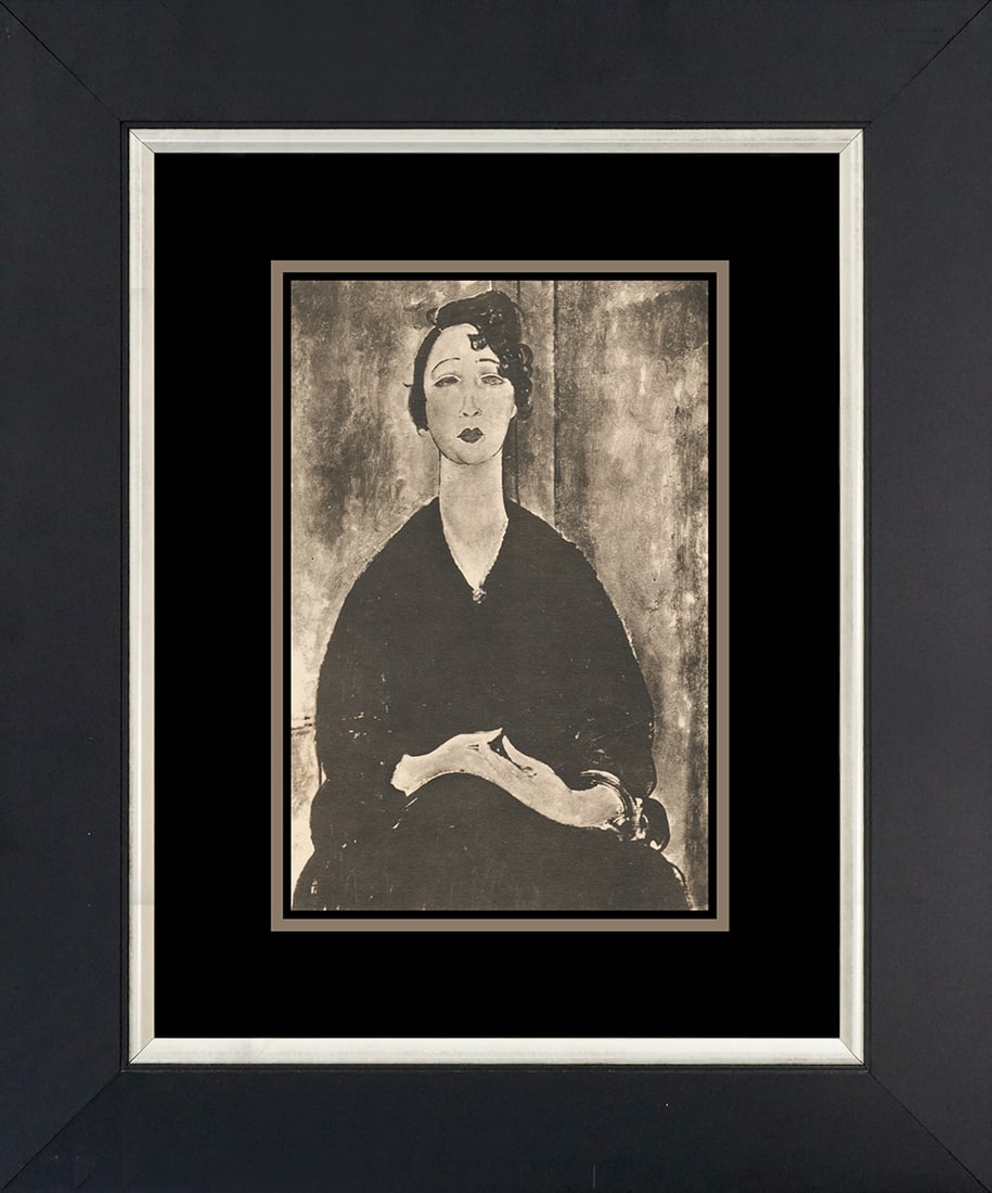 Modigliani (Italian 1884-1920) Lithograph from 1933: Modigliani (Italian 1884-1920) lithograph from 1933 Professionally framed. Approx 22 x 18 inches. Includes Certificate of Authenticity. Art Artwork Artist.