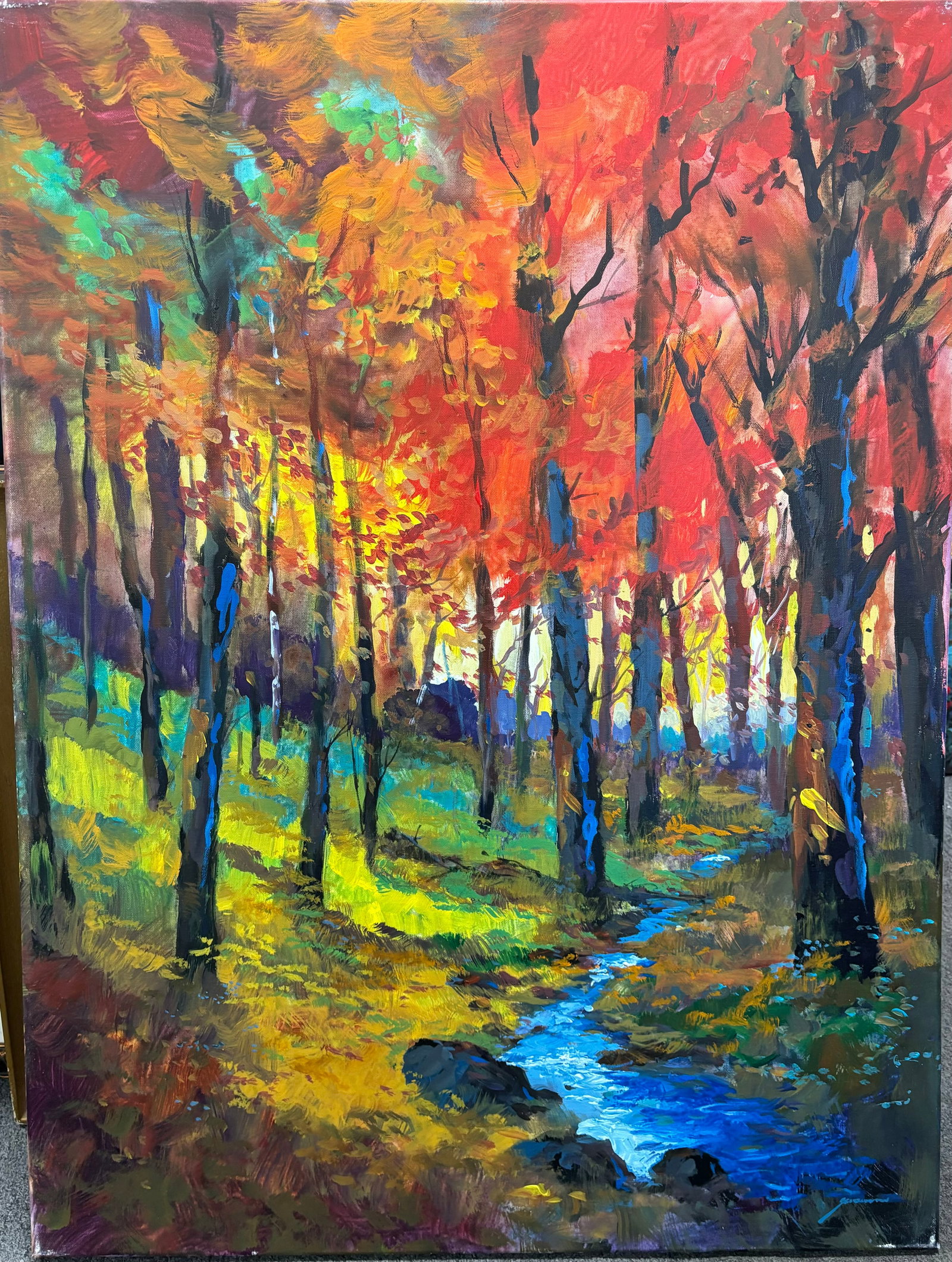 Michael Schofield (American 1947) Original Painting on canvas by Michael Schofield Abstract: Michael Schofield (American 1947) Original Painting on canvas. Approx. image size 40x30 inches. One-of-a-kind original. Hand signed by the artist. Includes certificate of authenticity. This work was p