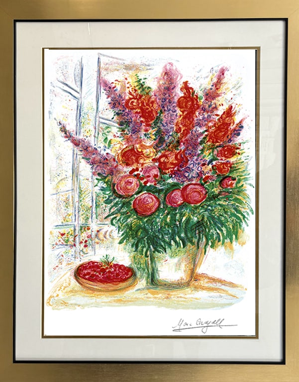 Marc Chagall (Russian-French 1887-1985) Marc Chagall Limited Edition Lithograph: Marc Chagall (Russian-French 1887-1985) Marc Chagall Limited Edition on Arches paper. Numbered edition and signed in the plate. Approx 30x22 inches custom framed. Includes certificate of authenticity.