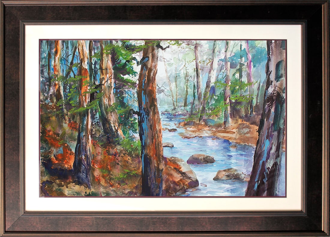 Michael Schofield (American 1947) Original Watercolor Painting by Michael Schofield landscape: Michael Schofield (American 1947) Original Watercolor Painting 38x48 inches approx. One of a kind. Hand signed by the artist. Includes certificate of authenticity. Professionally framed. This work was