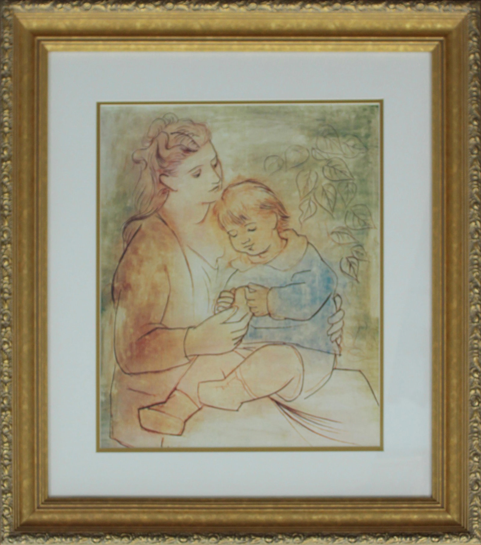 Pablo Picasso (Spanish 1881-1973) Limited Edition Mother and Child Collection Domaine Picasso: Pablo Picasso (Spanish 1881-1973) Picasso Limited Edition Mother and Child limited edition Includes documentation Approx. 26x30 inches. The signature is in the plate. Estate signed. Part of the Collec