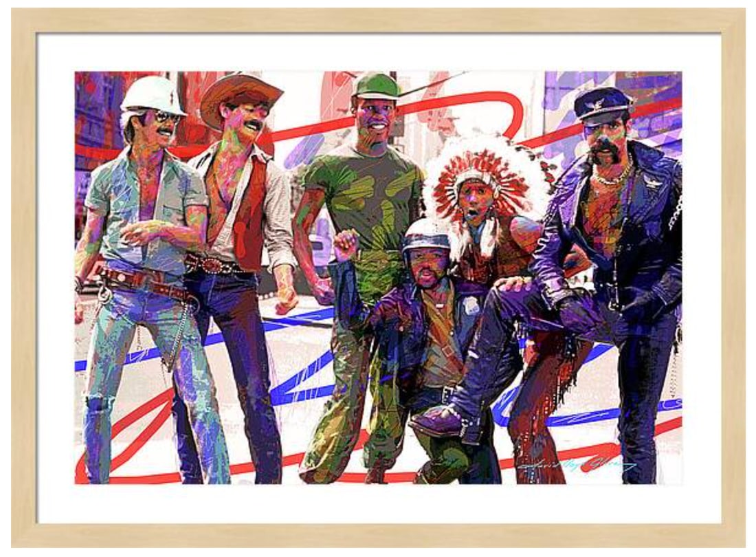 David Lloyd Glover (American 1949) Village People Original Mixed Media Painting on canvas by David: Village People Original Mixed Media Painting on canvas by David Lloyd Glover Hand signed by the artist One of a kind original. 24x18 inches image size Custom framed and includes certificate of authent