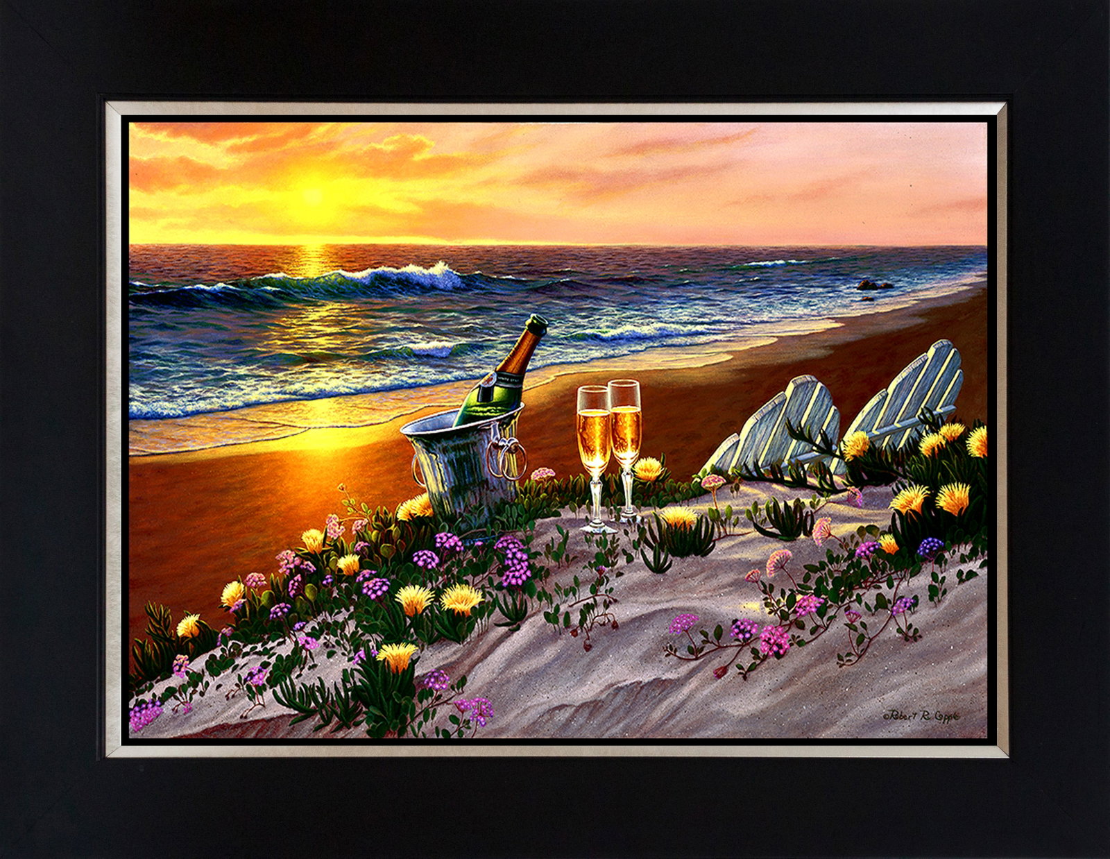 Robert Copple (American 1963) Wine Series Hand Embellished Painting Limited edition on canvas: Robert Copple (American 1963) Hand Embellished Painting Limited edition on canvas. Approx. 34x28 inches. Hand signed by the artist. Includes certificate. This work was purchased directly from the arti