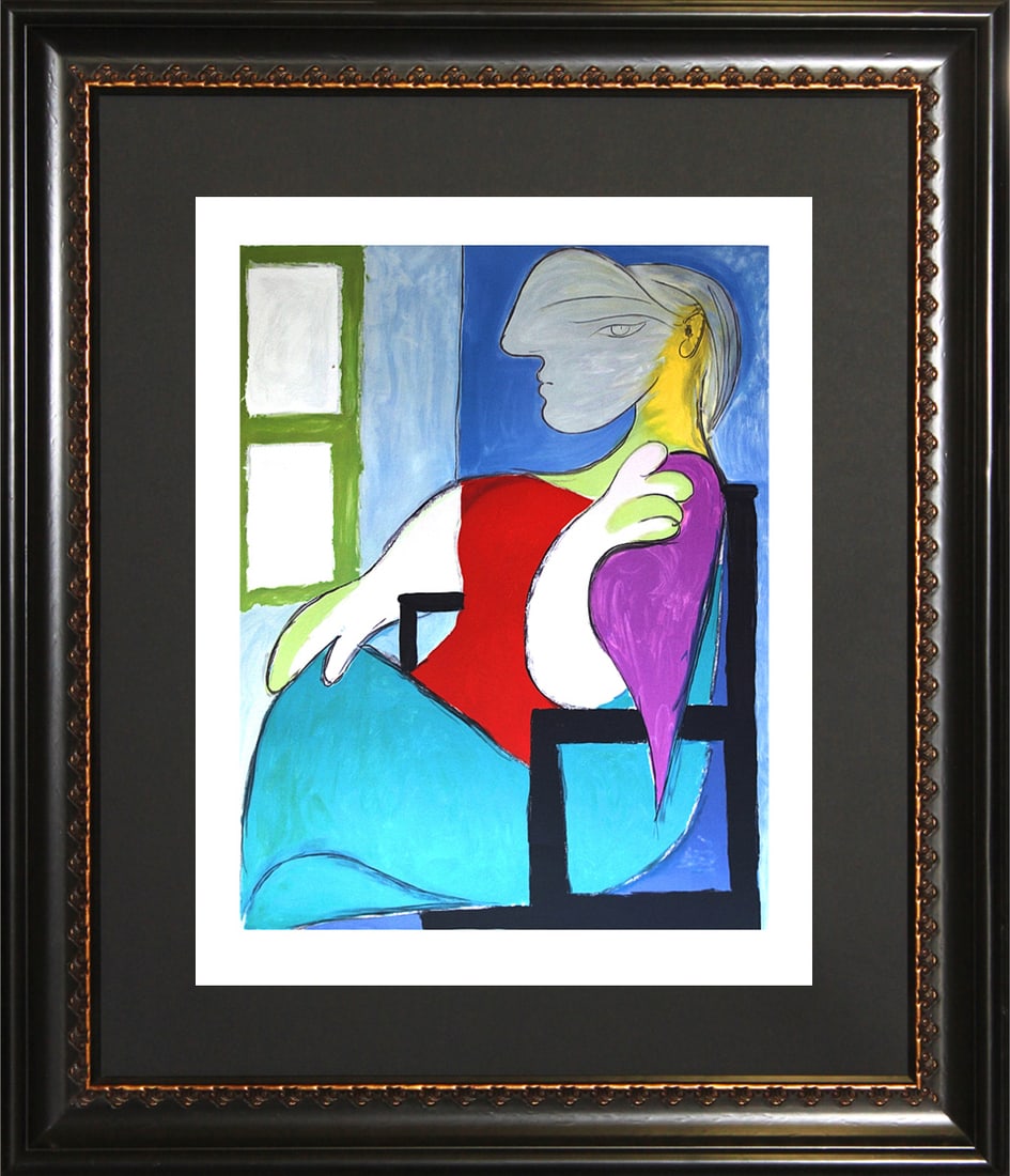 Pablo Picasso (Spanish 1881-1973) Limited Edition Lady in the Window Collection Domaine Picasso: Pablo Picasso (Spanish 1881-1973) PABLO PICASSO Lady in the Window after Pablo Picasso. Limited edition ink on canvas, Estate signed. From the Collection Domaine Picasso. Includes documentation Approx