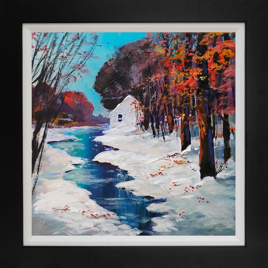 Michael Schofield (American 1947) original painting on board landscape: Michael Schofield (American 1947) original on board Approx 24 x 24 image inches Custom framed and Includes certificate. One of a kind original. Hand signed by the artist. This work was purchased direc
