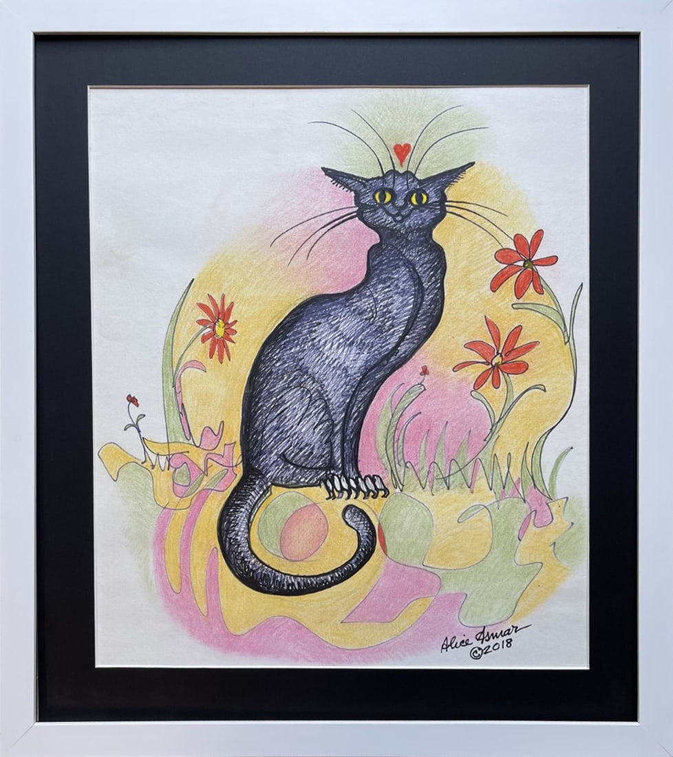 Alice Asmar Original painting on paper: Alice Asmar Original painting on paper. Hand signed by the artist. Includes certificate of authenticity. Approx. 24 x 30 inches This work is purchased directly from the artist. and is custom framed. A