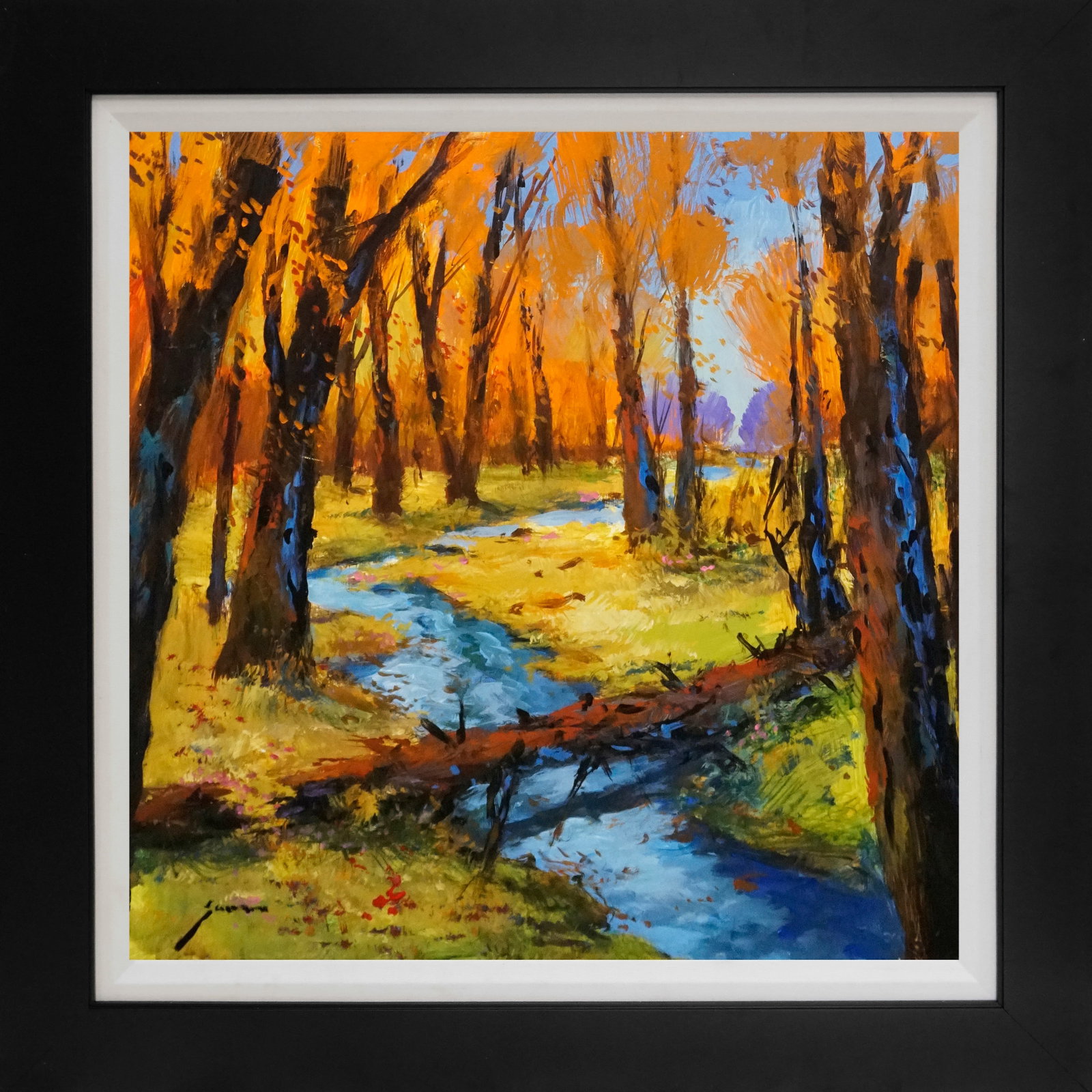 Michael Schofield (American 1947) Original Landscape on canvas Michael Schofield: Michael Schofield (American 1947) Original abstract on canvas One of a kind original Hand signed by the artist. Approx 24 x 24 image. Custom framed and includes certificate. This work was purchased di