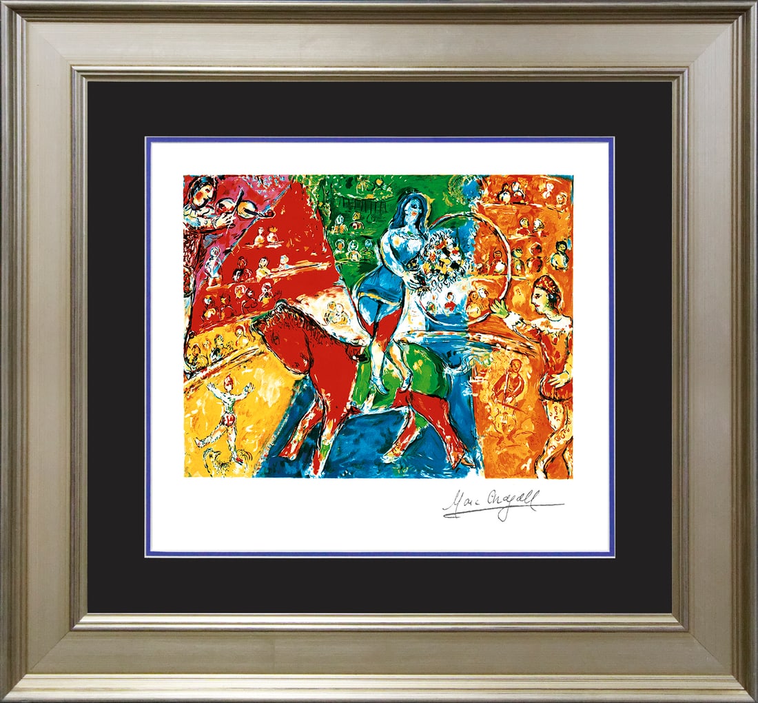 Marc Chagall (Russian-French 1887-1985) Marc Chagall Circus Horse Rider Marc Chagall Limited: Marc Chagall (Russian-French 1887-1985) Marc Chagall. Limited edition lithograph on archival watercolor paper. The signature is in the plate. Certificate of Authenticity is included. Approx. 25x30". C