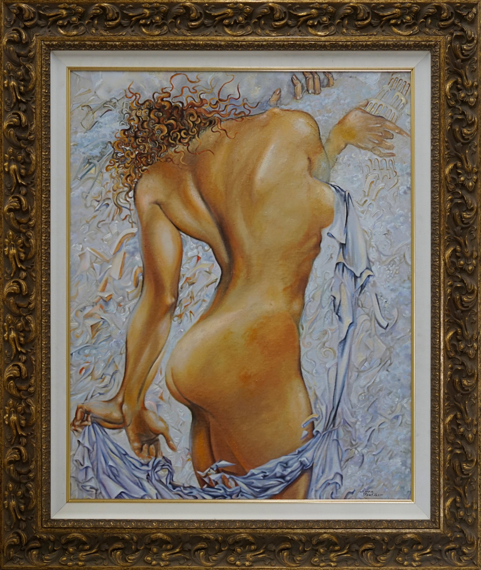 Arina Mixed media Original Painting on canvas Morning: Arina Mixed media Original Painting on canvas Image size 30x24 inches. Hand signed by the artist. Custom framed. Includes documentation This work was purchased directly from the artist. This work was 