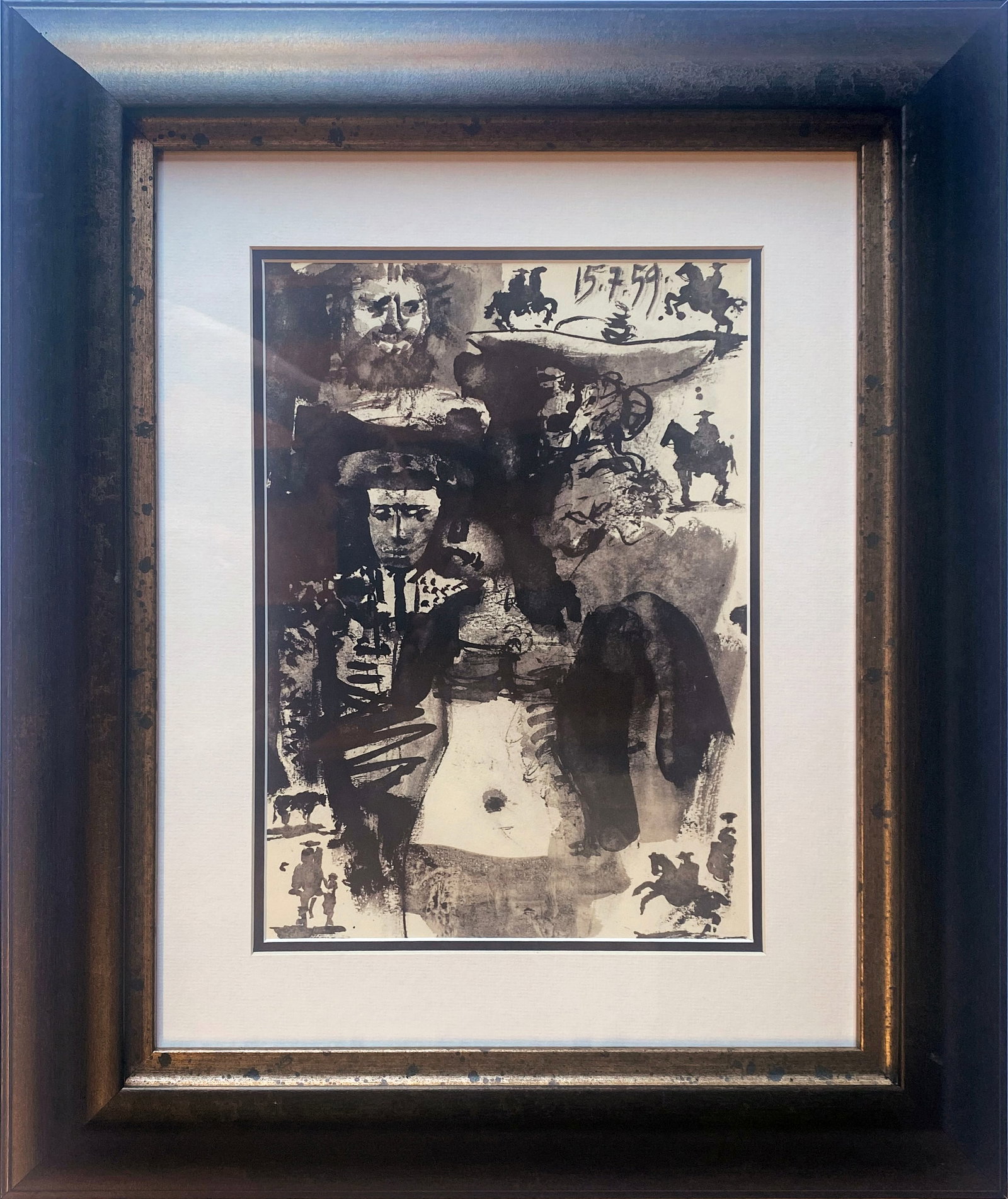 Pablo Picasso (Spanish 1881-1973) Lithograph from 1961: Pablo Picasso (Spanish 1881-1973) Lithograph from 1961. Approx 24x20 inches. Custom framed and includes certificate. Art Artwork Artist.