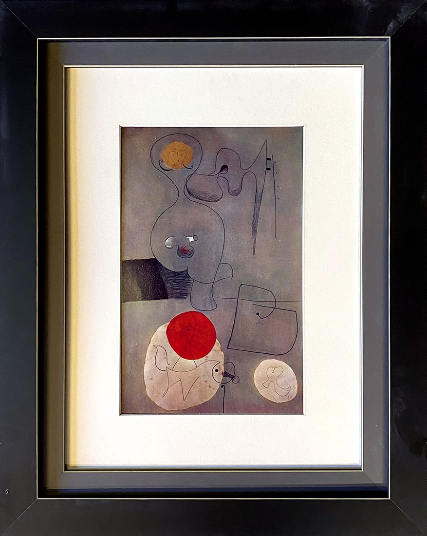 Joan Miro (Spanish 1893-1983) Color Plate Lithograph from 1968: Joan Miro (Spanish 1893-1983) color Plate Lithograph. Approx 24x20 inches. Custom framed. Includes Certificate of Authenticity. Art Artwork Artist.