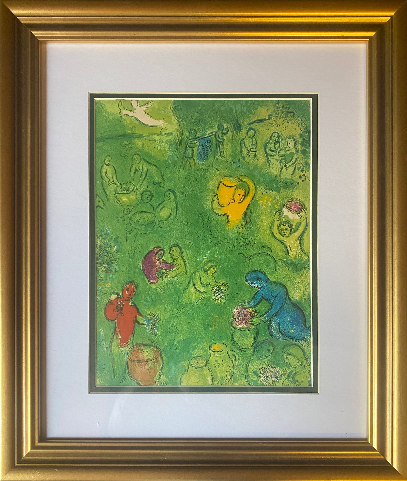 Marc Chagall (Russian-French 1887-1985) Marc Chagall Hand signed Lithograph from 1977: Marc Chagall (Russian-French 1887-1985) Marc Chagall Hand signed Lithograph. from 1977. Approx 24x28 inches. Professionally framed. Includes Certificate of Authenticity. Art Artwork Artist.