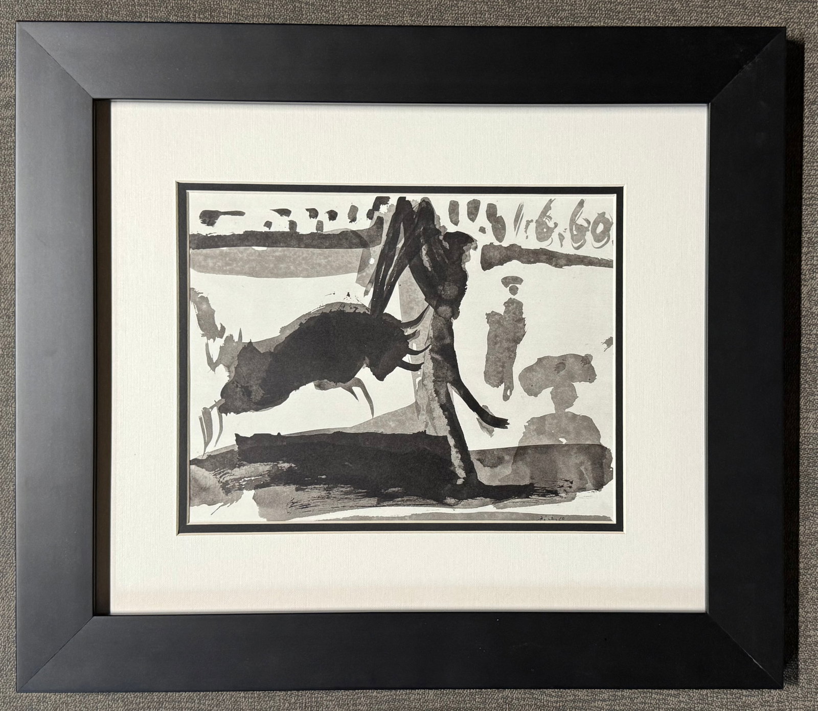 Pablo Picasso (Spanish 1881-1973) Original Lithograph from 1961: Pablo Picasso (Spanish 1881-1973) Original Lithograph from 1961Pablo Picasso Original Lithograph from 1961. Approx 22x18 inches. Includes certificate. Custom framed. From Picasso's 1959 sketchbook. Ar