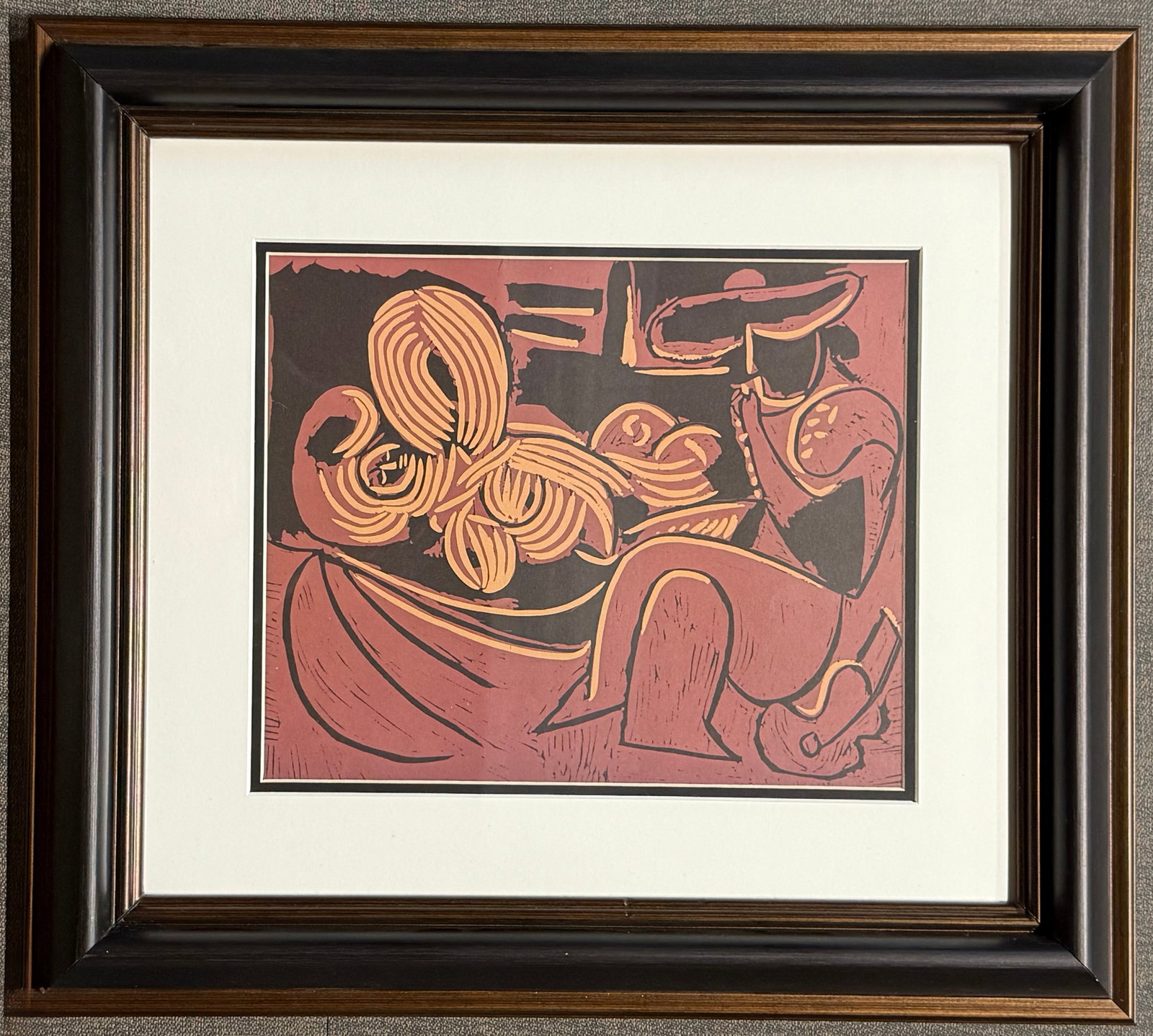 Pablo Picasso (Spanish 1881-1973) Pablo Picasso 1968 Linocut: Pablo Picasso (Spanish 1881-1973) Pablo Picasso 1968 Linocut Professionally framed. Includes Certificate of Authenticity. Approx 24 x 20 inches. Art Artwork Artist.