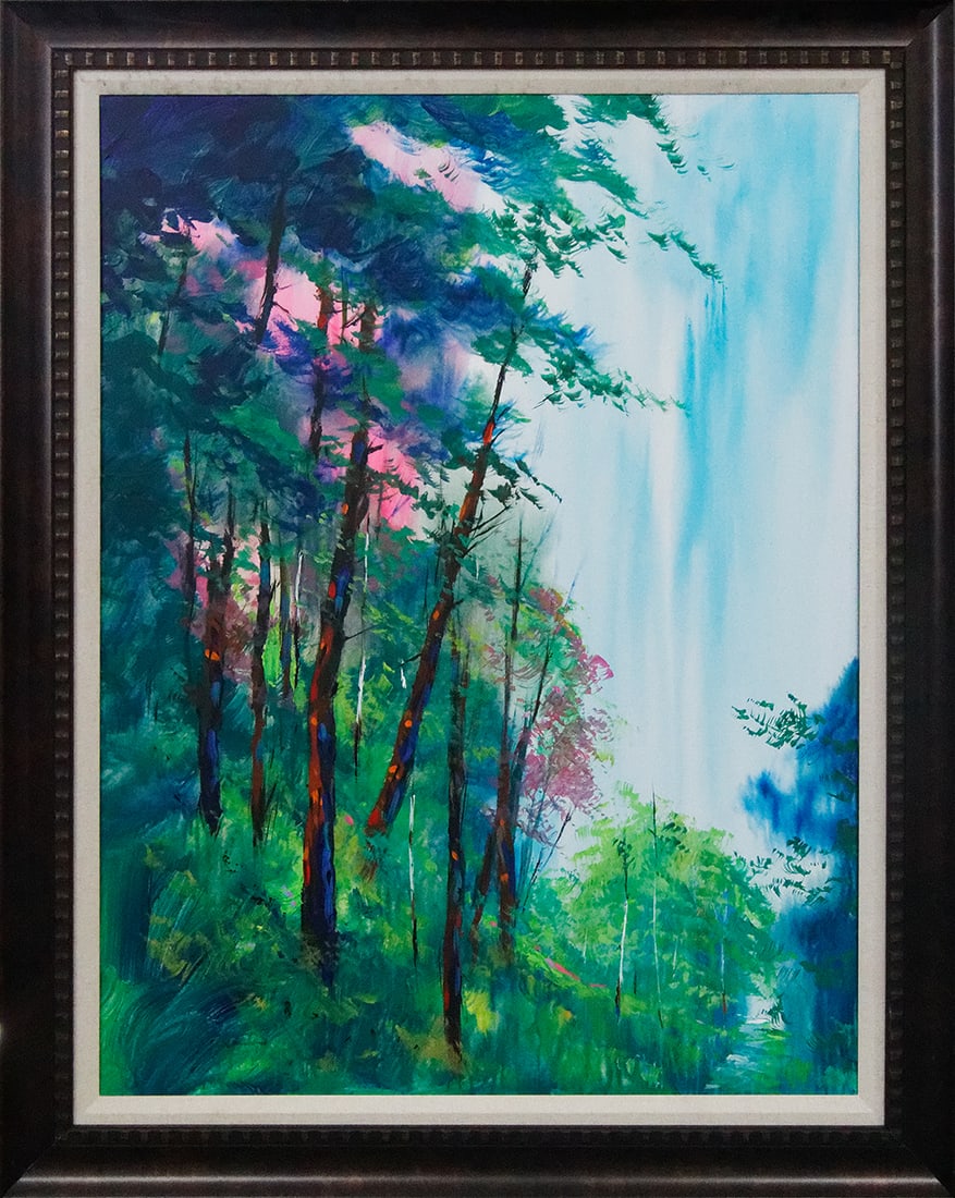 Michael Schofield (American 1947) Original on canvas 42 x 32 inches image size landscape: Michael Schofield (American 1947) Original Painting on canvas. Hand signed by the artist. Approx 30 x40 inches. One-of-a-kind original. Includes certificate Custom framed. This work was purchased dire