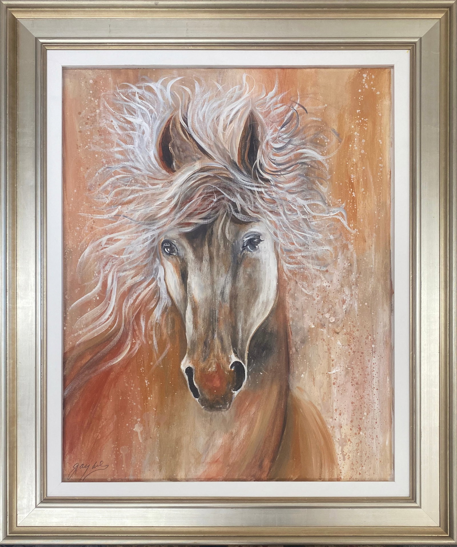 Gaylord Soli (American 1939) Original mixed media Painting on canvas by Gaylord Soli: Gaylord Soli (American 1939) Original mixed media painting on canvas. Hand signed by the artist. Approx 24 x 30 inches image size. Includes certificate of authenticity. Custom framed. This work was pu