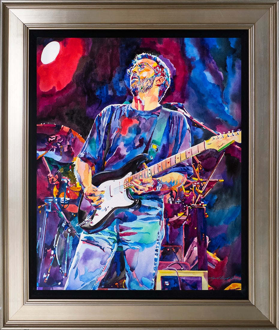 David Lloyd Glover (American 1949) Mixed Media Original Eric Clapton and Blackie (1 of 1)