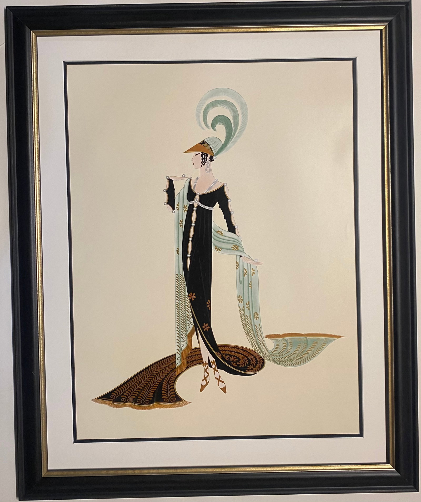 Erte (Russian-French-1892-1990) lithograph 1987: Erte (Russian-French-1892-1990) Lithograph 1987 Erte approx 20 x 28 inches Custom framed includes documentation Art Artwork Artist.