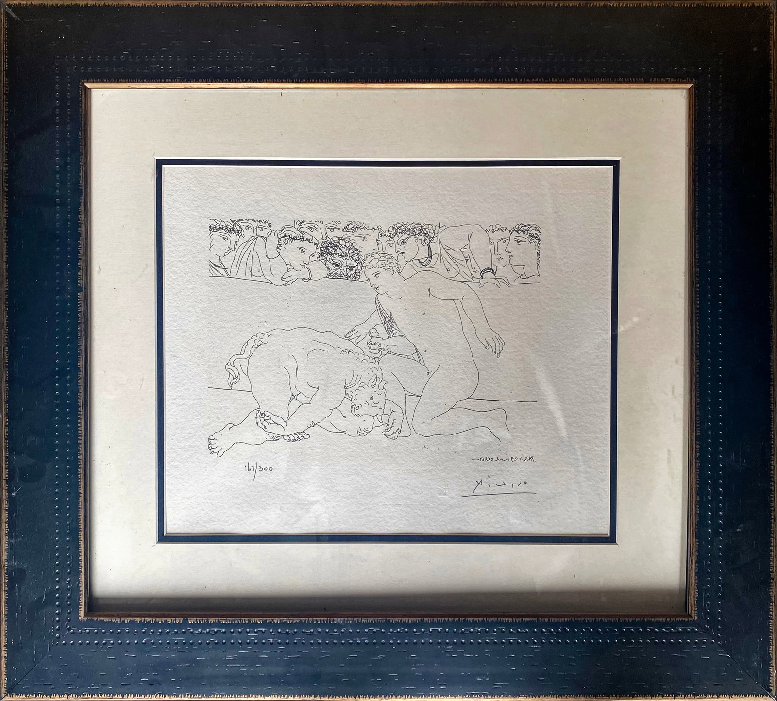 Pablo Picasso (Spanish 1881-1973) Lithograph Limited edition of 300 with Museum Stamp: Pablo Picasso (Spanish 1881-1973) Lithograph Limited edition of 300 with Museum StampPablo Picasso Lithograph from 1990-1992 Suite Vollard. Authorized by the Picasso Family. Each piece is numbered