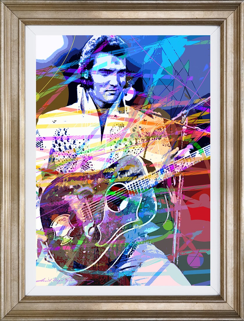 David Lloyd Glover (American 1949) Aloha Elvis Mixed Media Original Painting on canvas by David (1 of 1)